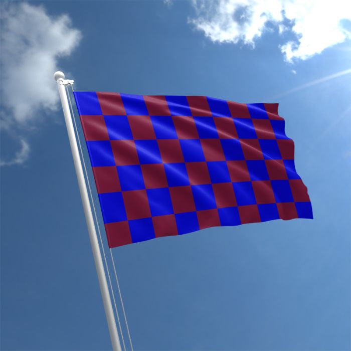 Maroon & Sky Blue Checkered Flag | Chequered Flag | The Flag Shop